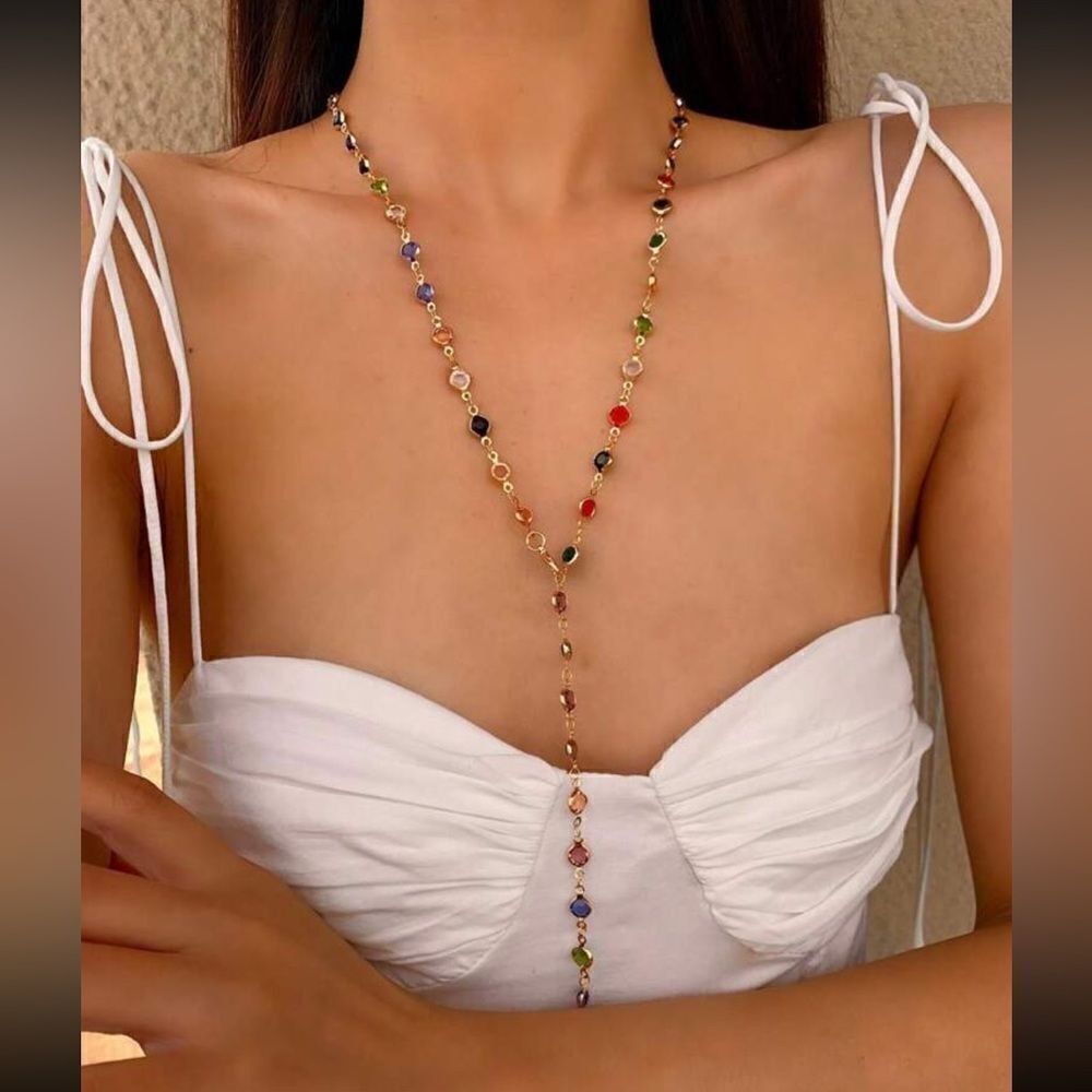 Crystal drop necklace N552